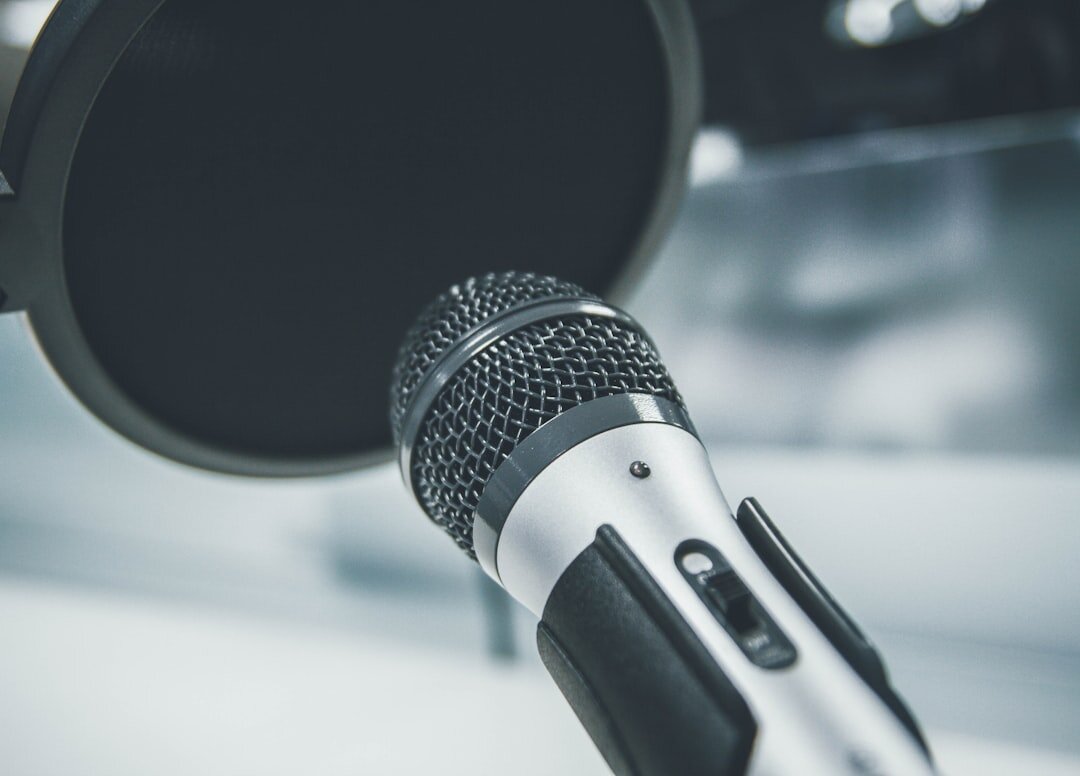 Audio microphone and headphones for professional live streaming audio setup